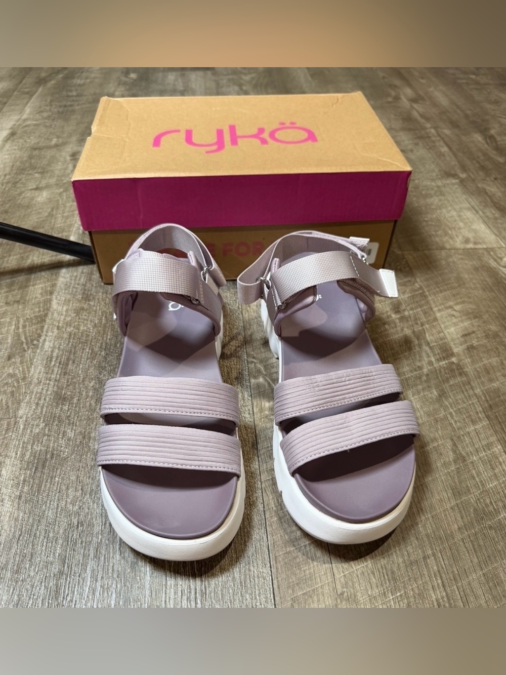 Ryka Adjustable Sport Sandals - Beyond Purple Fog Womens Size 9.5M